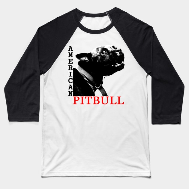 american pitbull terrier Baseball T-Shirt by hottehue